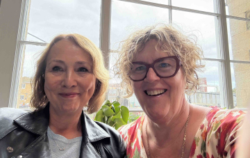 Kate Hargreaves and Helen Lami together when they announce the news of Academic Summer acquiring Living Learning English